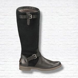 UGG Thomsen Black Suede Tall Riding Boots Size 9